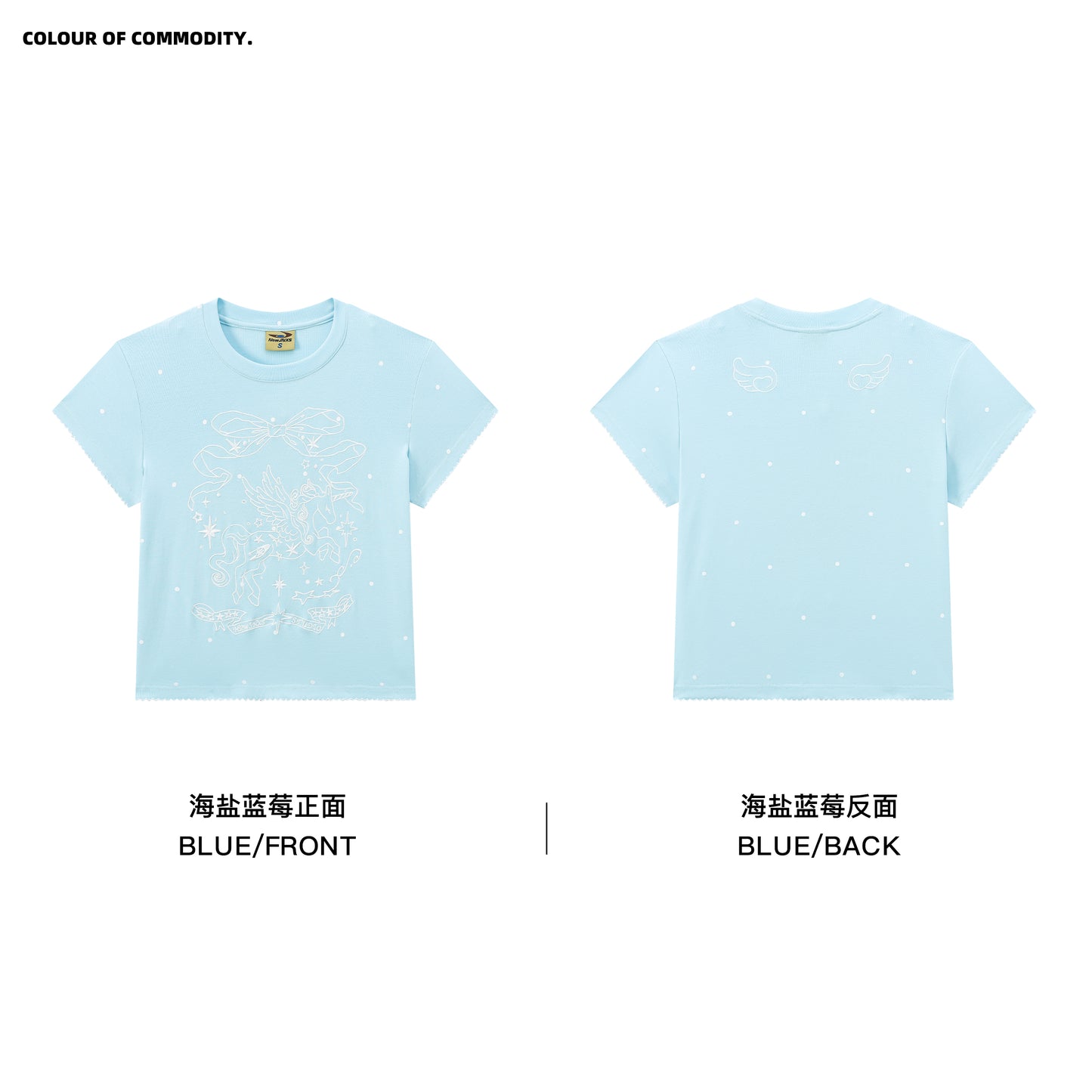 NewJNXS Unicorn Polka Dot Print Slim-Fit T-Shirt& Pet Tee