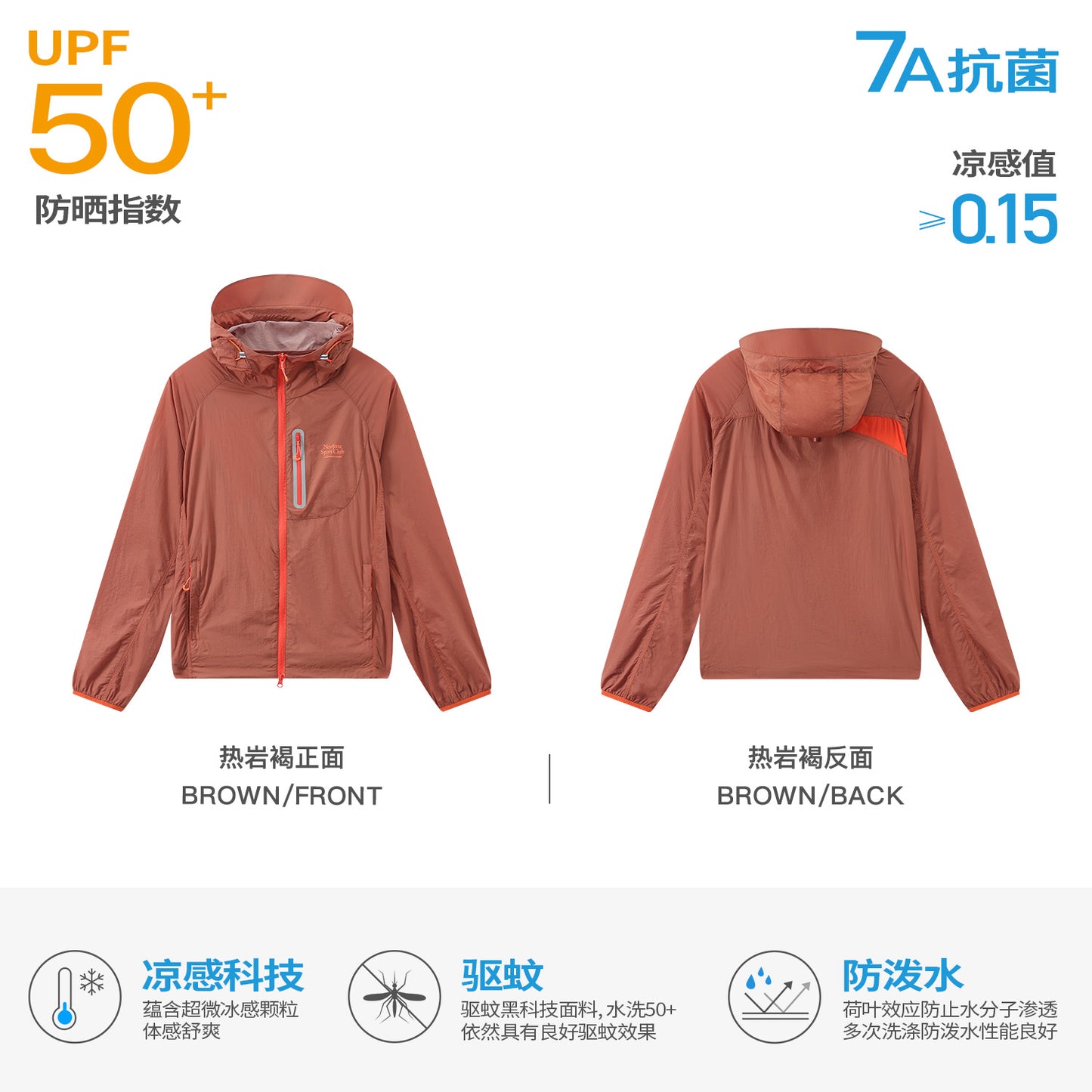 NewJNXS UPF 50+ Hooded Sun Jacket – Water-Repellent & Cooling