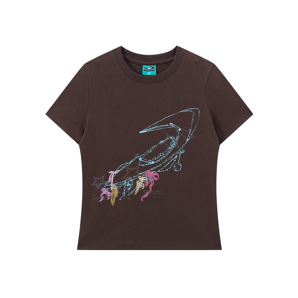 NewJNXS Bow Chain Logo Slim-Fit Tee