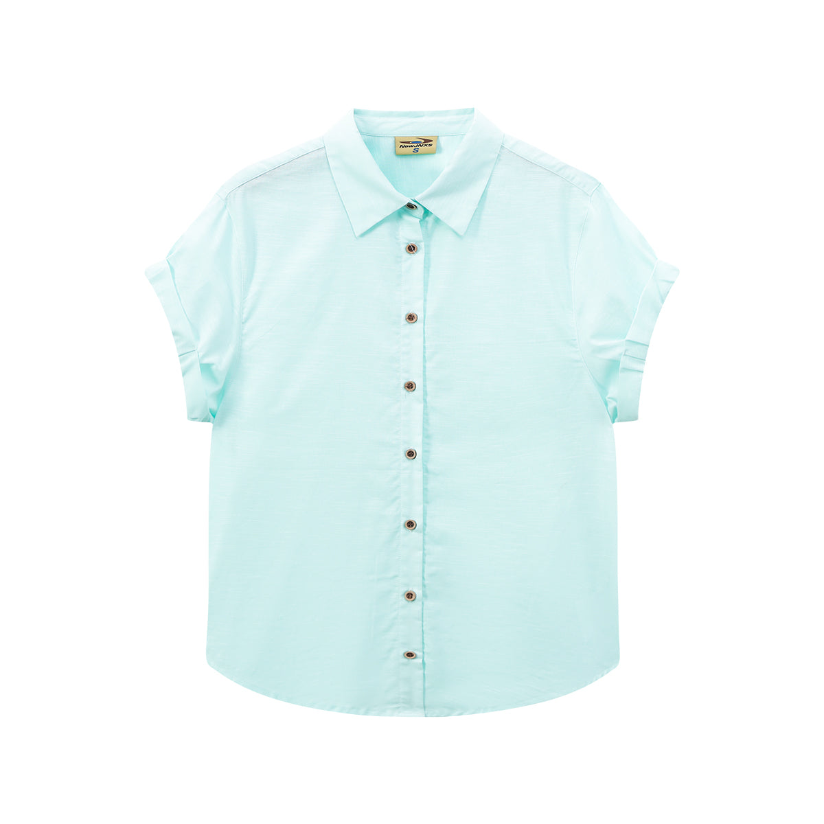 NewJNXS Linen-Cotton Blend Short-Sleeve Shirt