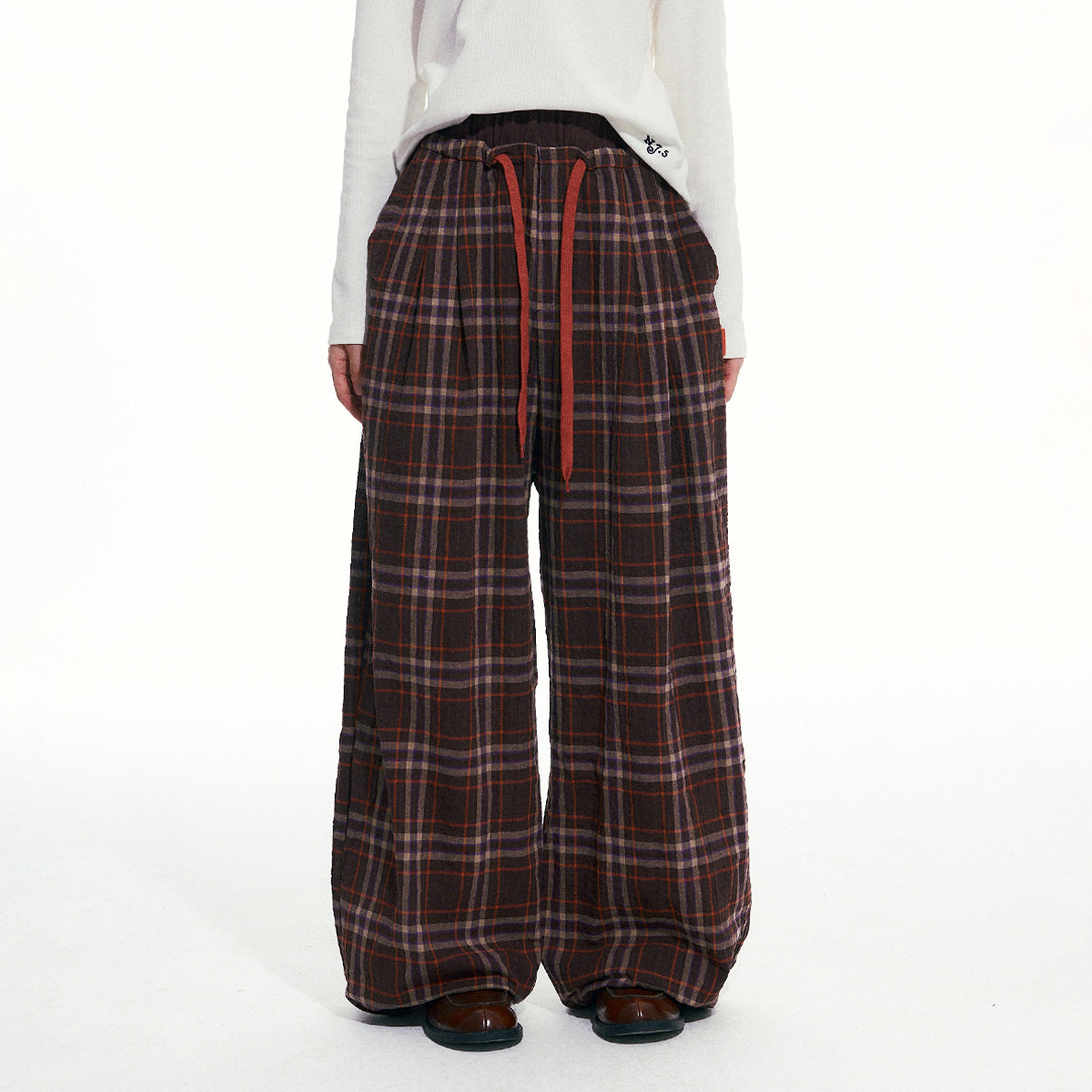 NewJNXS Vintage Plaid Straight Pants