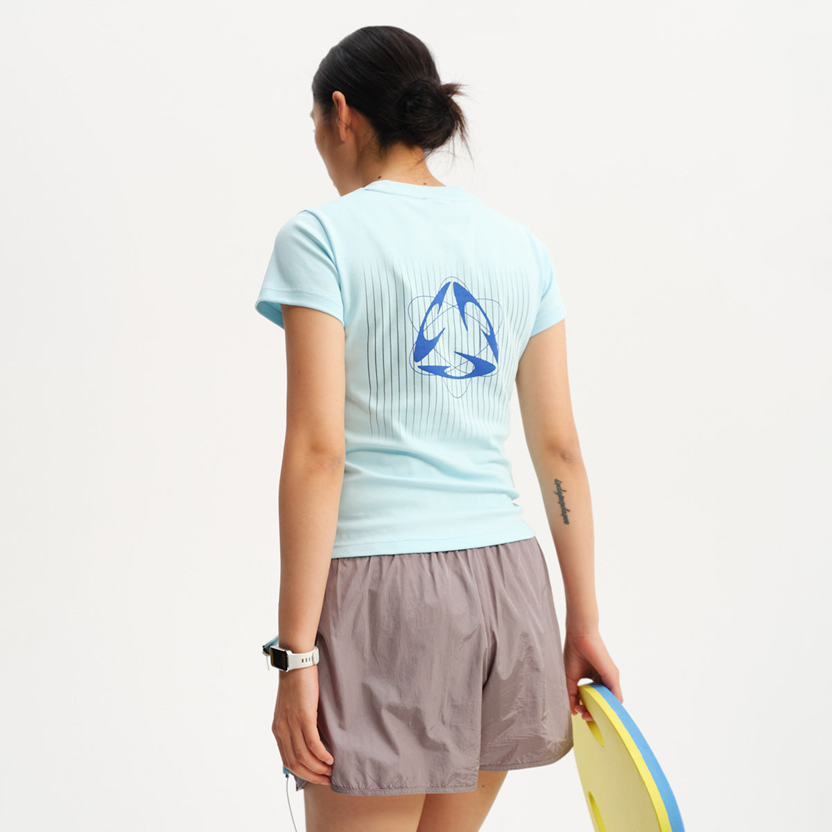 NewJNXS Cooling Antibacterial Color-Stripe Logo Slim T-Shirt