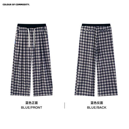 NewJNXS Vintage Plaid Casual Trousers