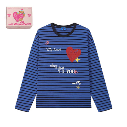 NewJNXS Vintage Contrast Stripe Long Sleeve Tee