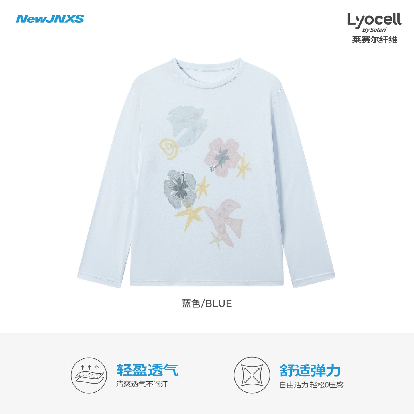 NewJNXS Lyocell Bird & Floral Print Blouse
