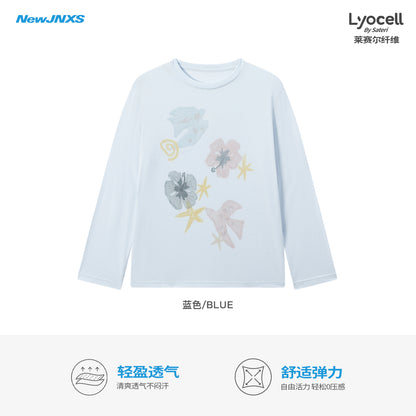 NewJNXS Lyocell Bird & Floral Print Blouse