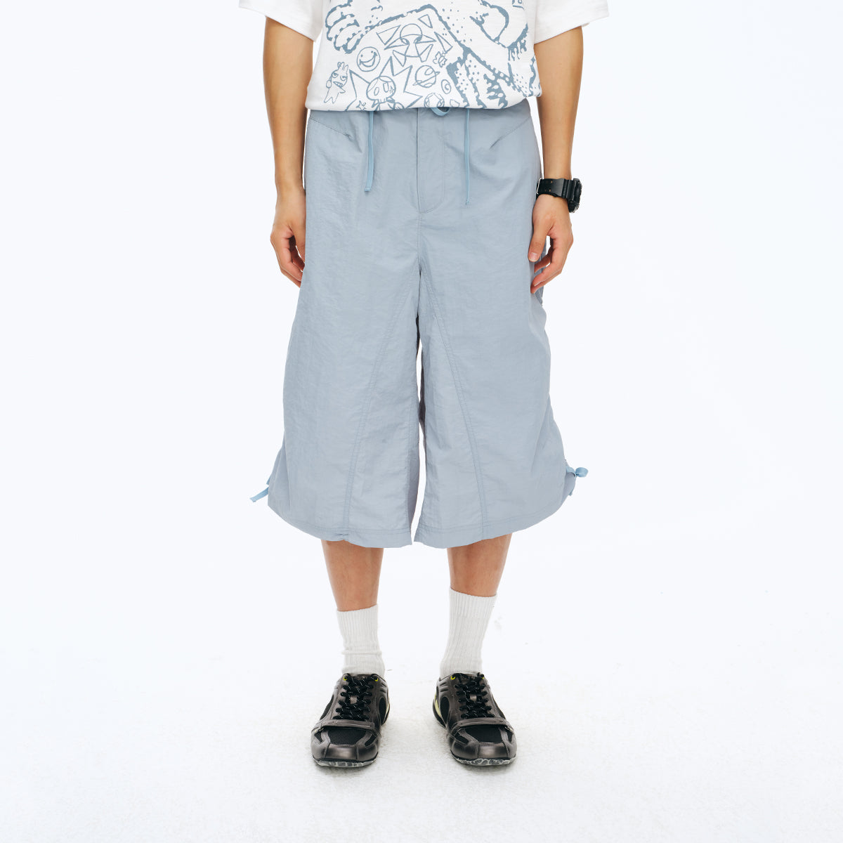 NewJNXS Wrinkle-Resistant Woven Wide-Leg Cropped Pants- Unisex