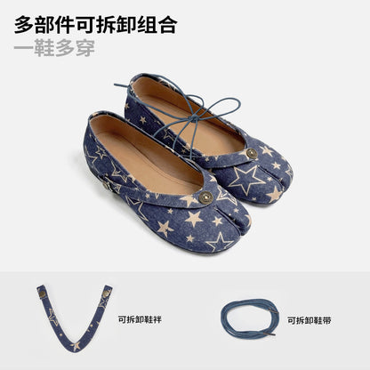 NewJNXS Split-Toe Platform Ballet Flats