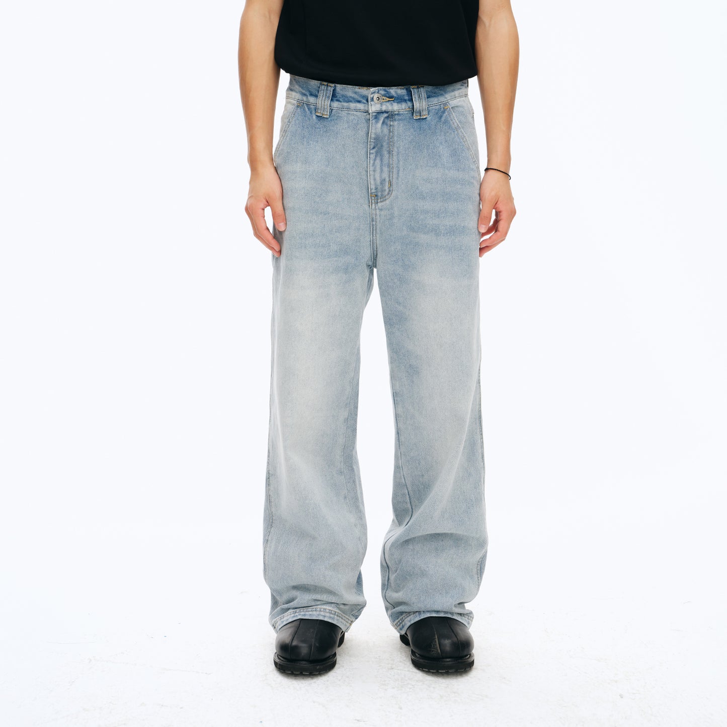 NewJNXS Vintage Washed Twill Denim Pants