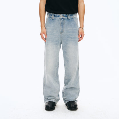 NewJNXS Vintage Washed Twill Denim Pants