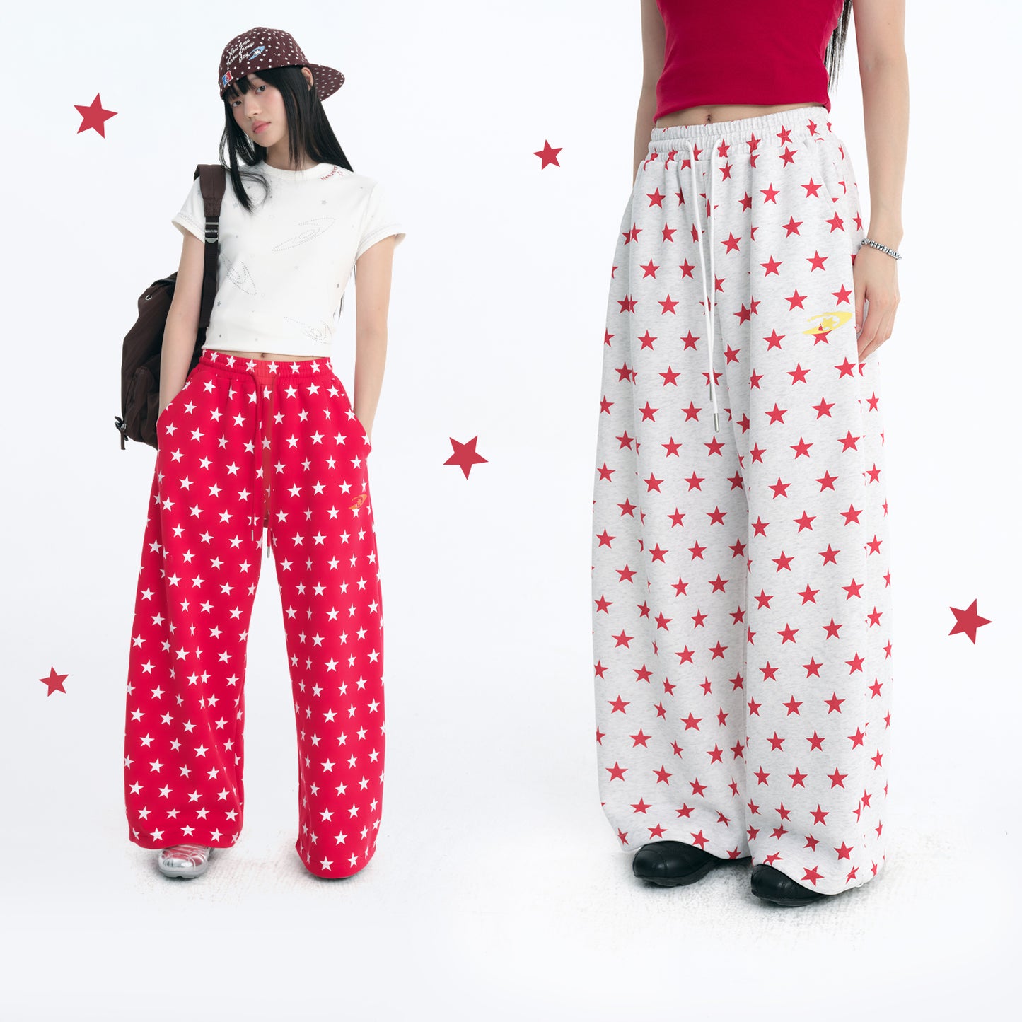 NewJNXS All-Over Star Print Casual Pants