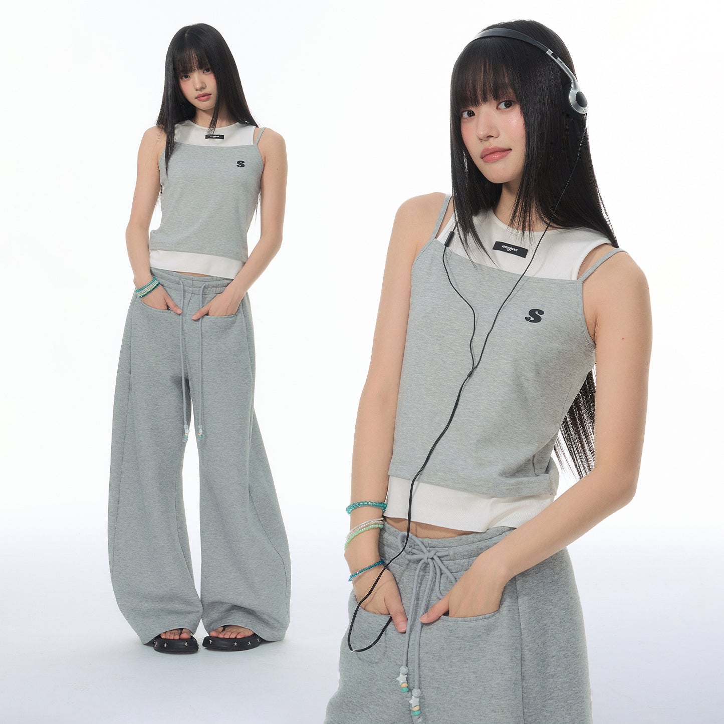 NewJNXS SS Lyocell Layered-Look Camisole