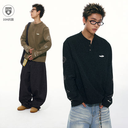 NewJNXS Waffle Knit Zodiac Long Sleeve Tee