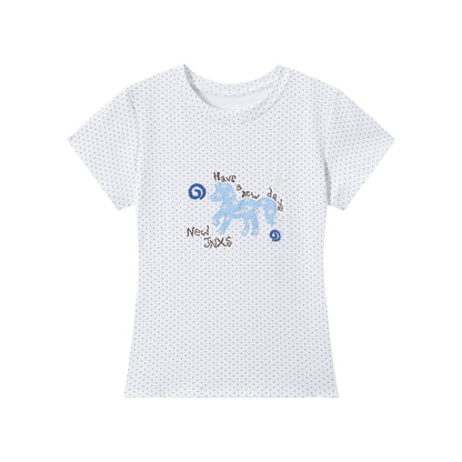 Glitter Pony Embroidered T-Shirt&Mini Shorts