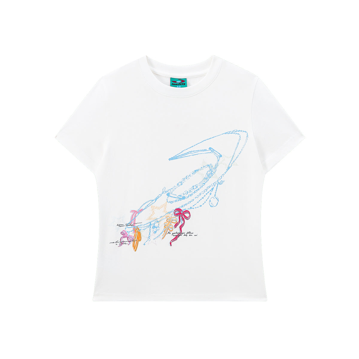 NewJNXS Bow Chain Logo Slim-Fit Tee