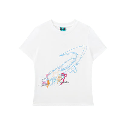 NewJNXS Bow Chain Logo Slim-Fit Tee