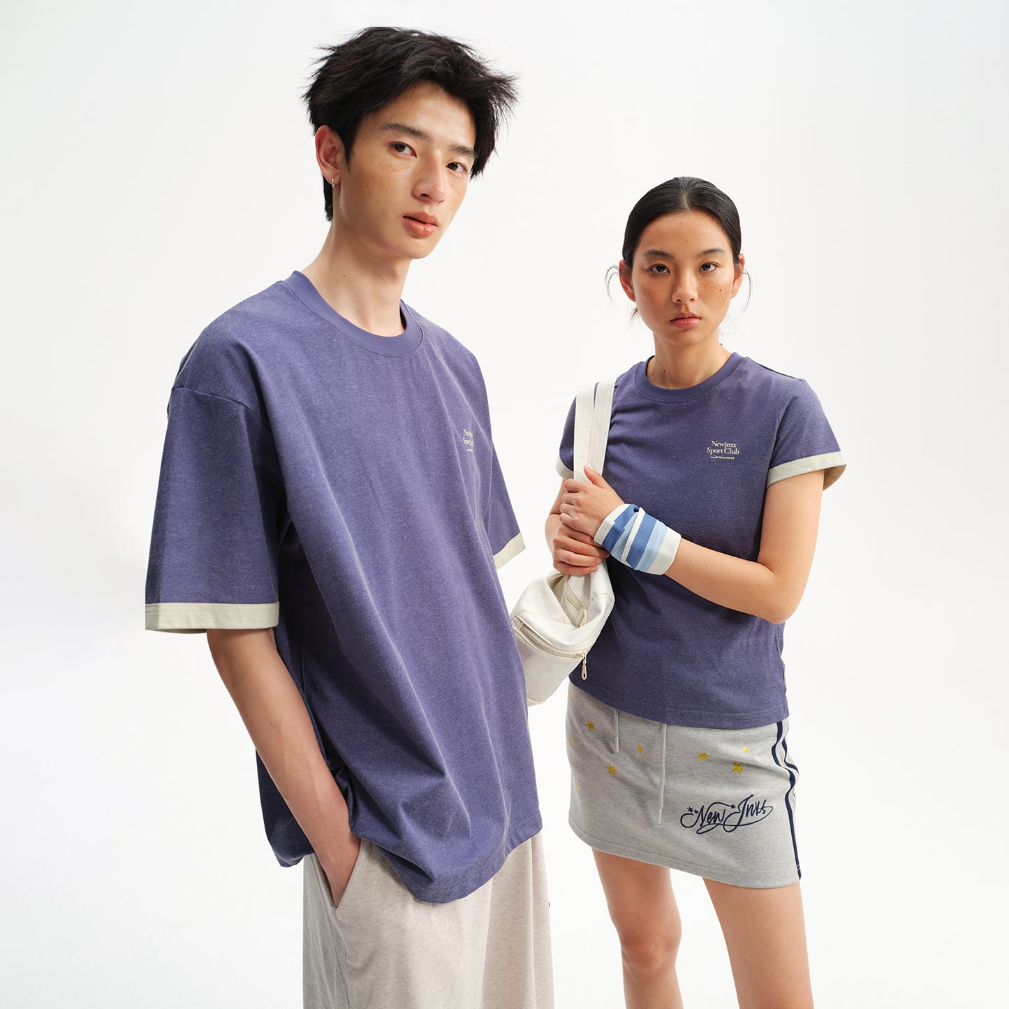NewJNXS Retro Colorblock Loose Tee