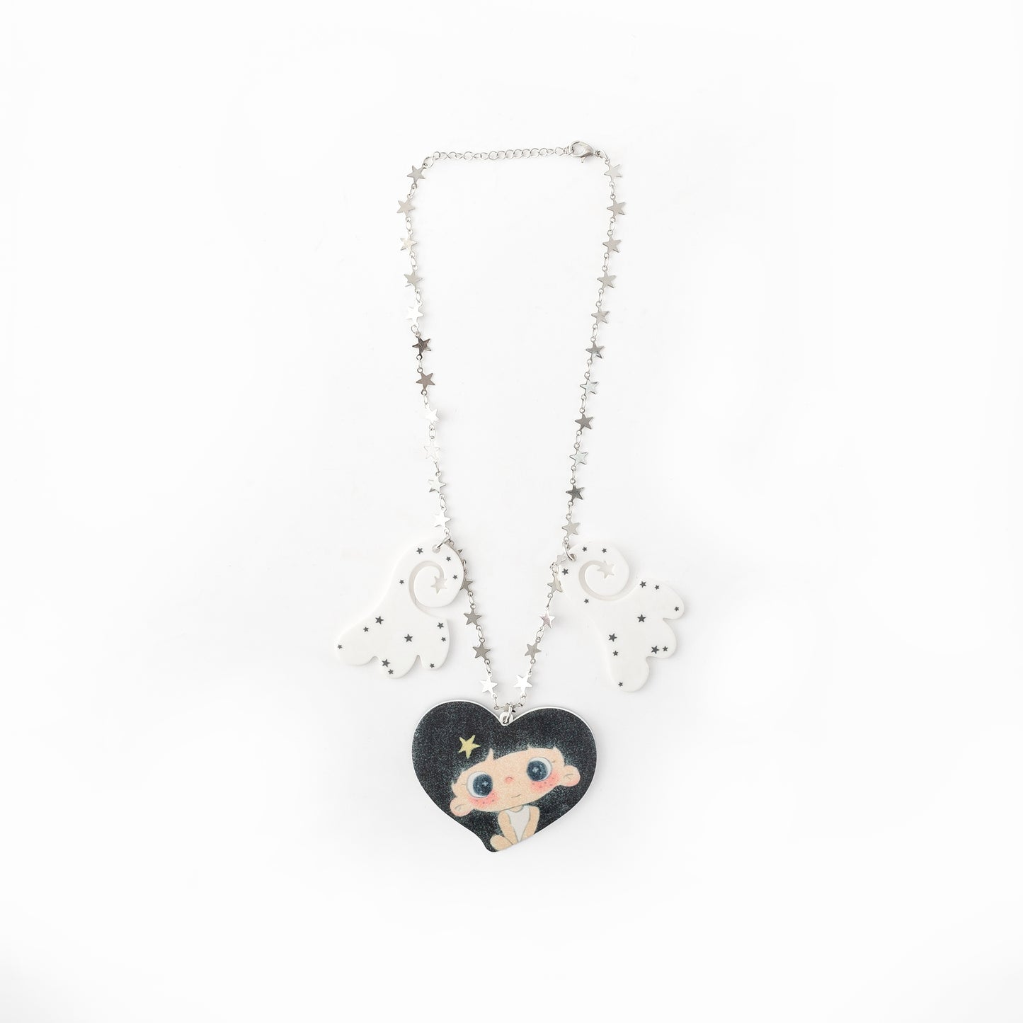 【NewJNXS × Kuku 2.0】Heart Girl Angel Wing Necklace