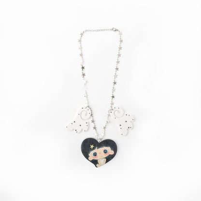 【NewJNXS × Kuku 2.0】Heart Girl Angel Wing Necklace