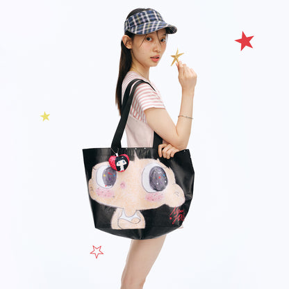 【NewJNXS x Kuku】Cute Girl All-Over Polka Dot Tote Bag