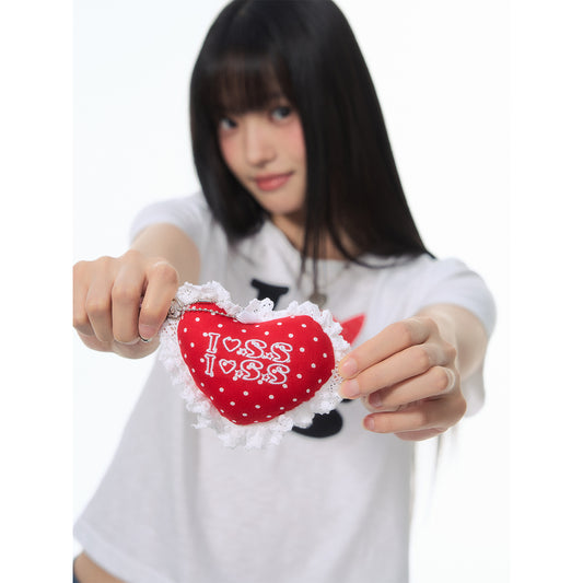 NewJNXS SS Double-Sided Heart Lace Charm