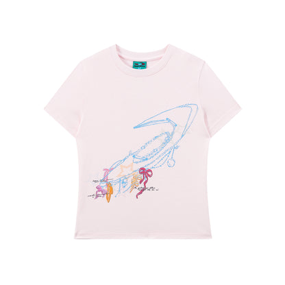 NewJNXS Bow Chain Logo Slim-Fit Tee