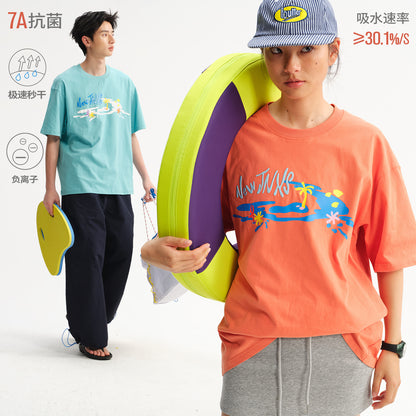 NewJNXS Cotton Jelly Logo Quick-Dry Swim Tee