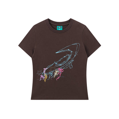 NewJNXS Bow Chain Logo Slim-Fit Tee