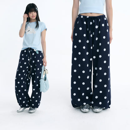 NewJNXS Polka Dot Logo Relaxed-Fit Pants
