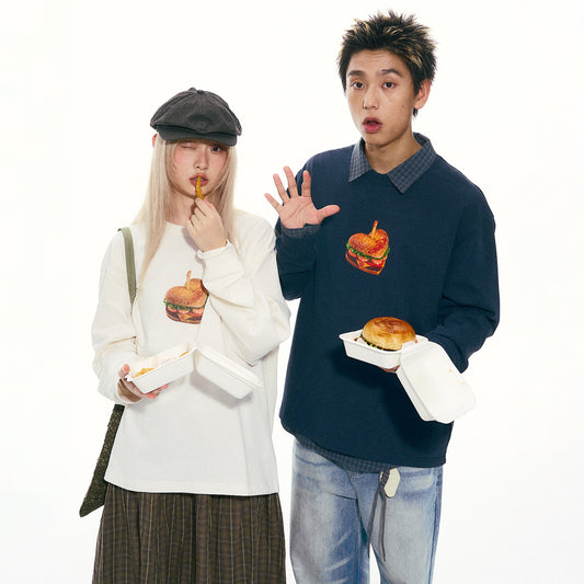 NewJNXS Burger Graphic Long Sleeve Tee