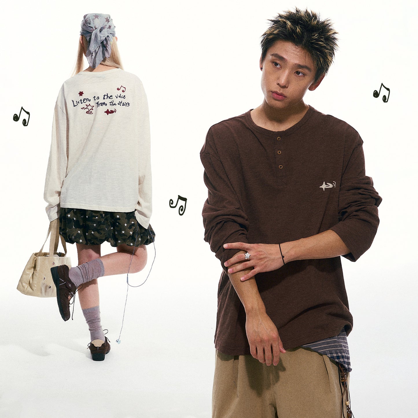 NewJNXS Starlight Trail Knit Henley Tee