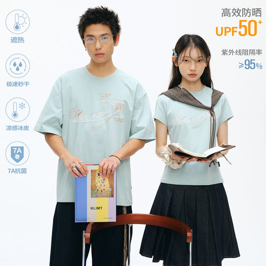 NewJNXS Glitter Graffiti Quick-Dry  Couple Tee