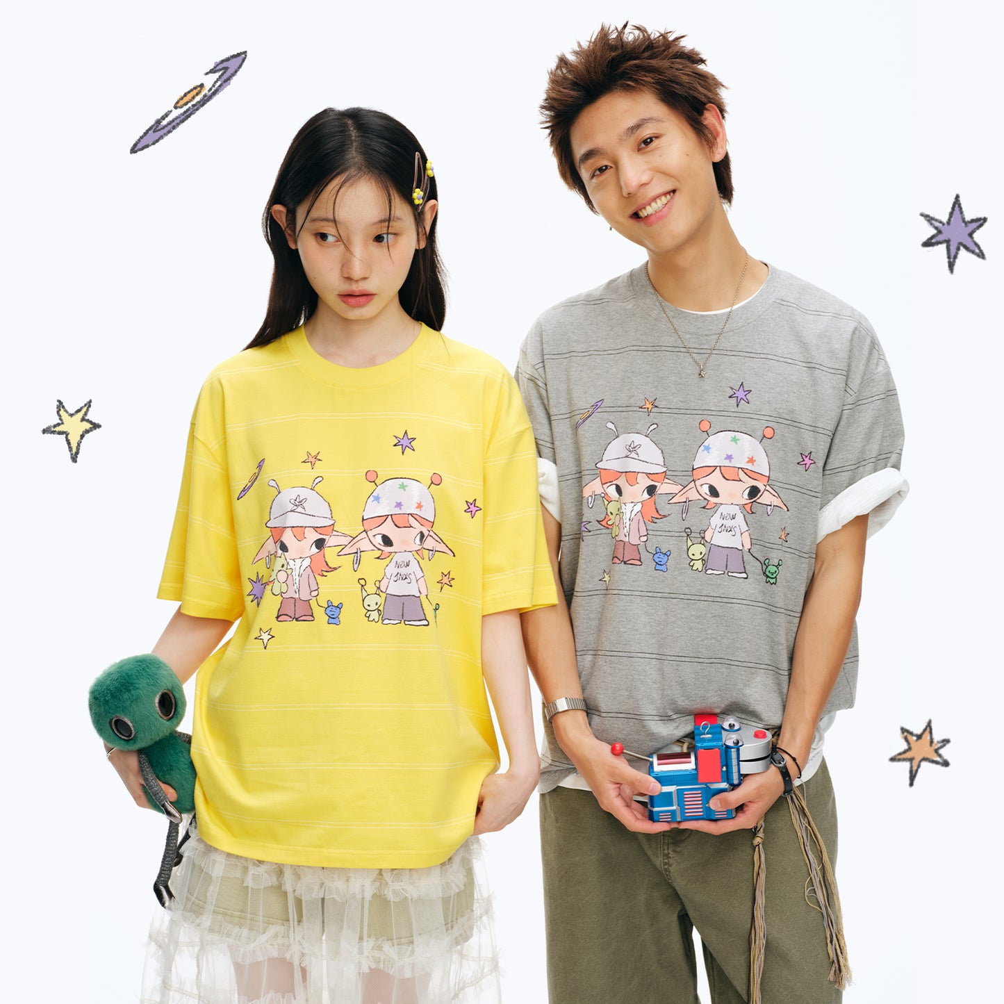 NewJNXS 'Homie' Striped Cotton T-Shirt
