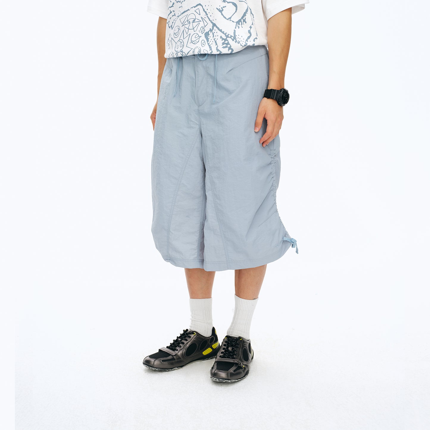 NewJNXS Wrinkle-Resistant Woven Wide-Leg Cropped Pants- Unisex