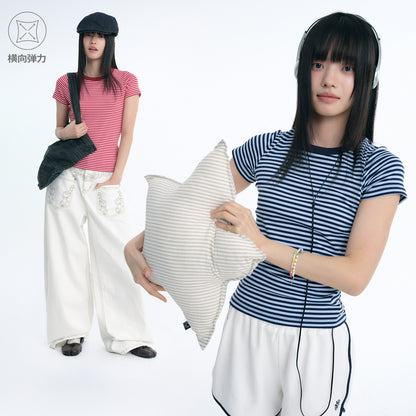 NewJNXS Stretch Striped Slim-Fit Knit T-Shirt