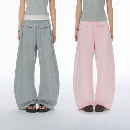 NewJNXS SS Beaded Drawstring Barrel-Leg Pants
