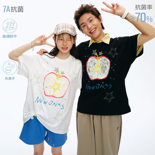 NewJNXS Apple Star Graphic Oversized Tee