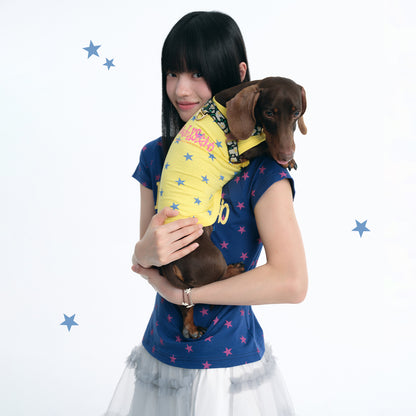 NewJNXS All-Over Star Print Slim-Fit T-Shirt & Pet Tee