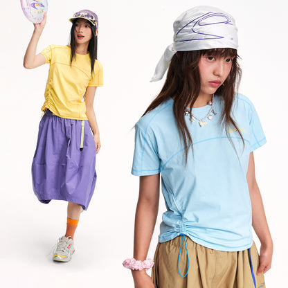 NewJNXS  Drawstring Panel Graphic Tee