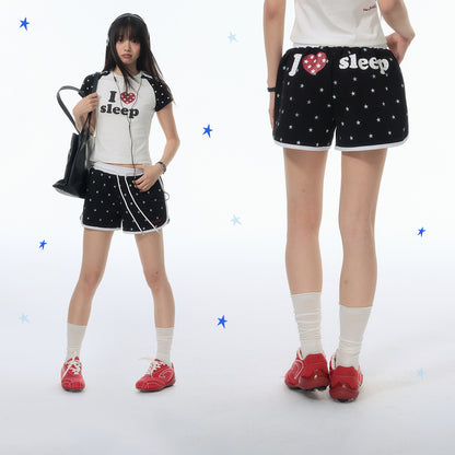 NewJNXS "LOVE SLEEP" All-Over Star Print Shorts