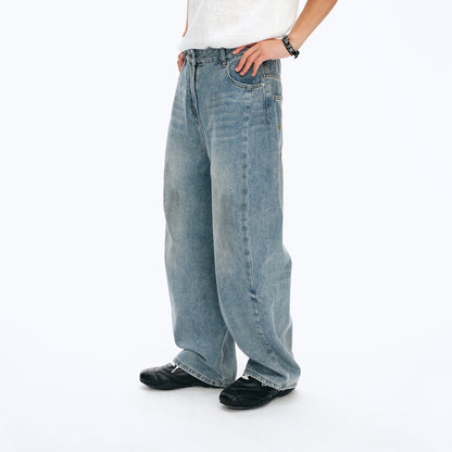 NewJNXS Washed Panel Straight-Leg Jeans