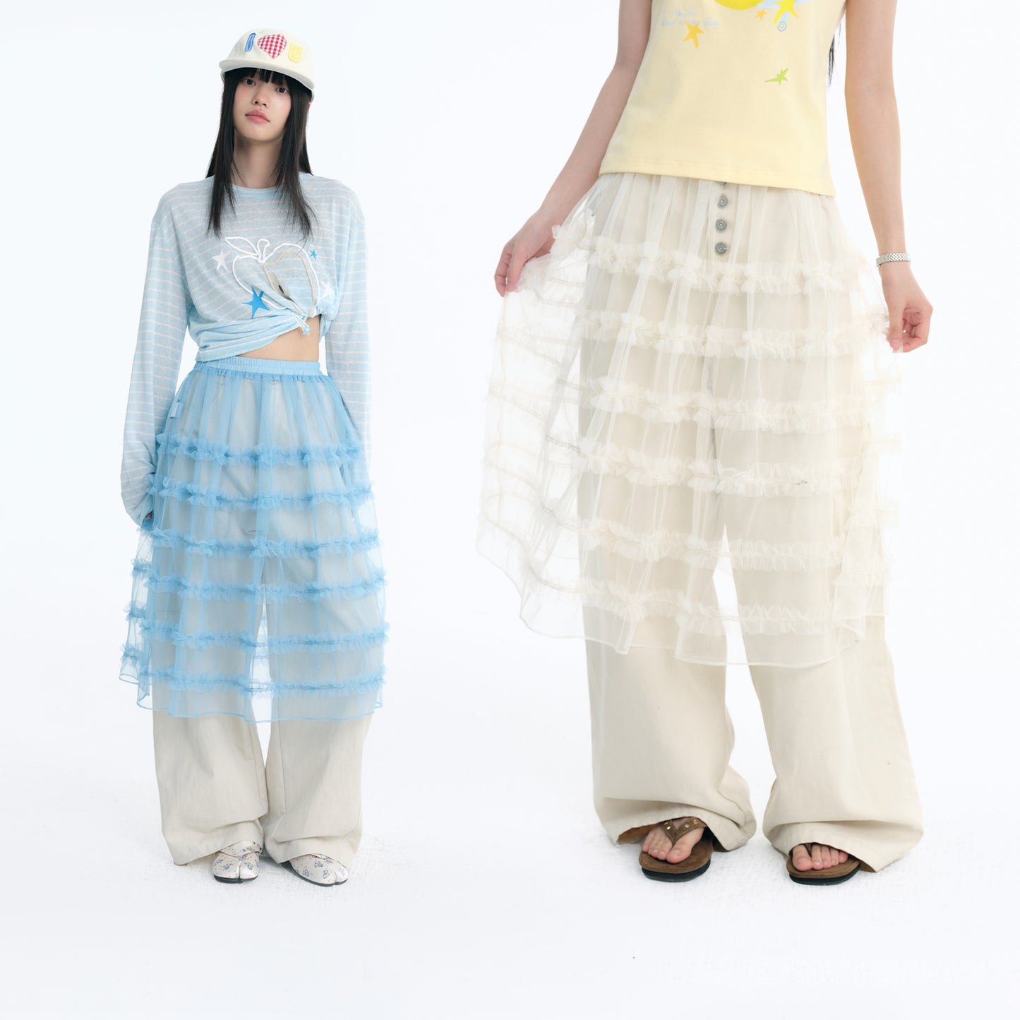 NewJNXS Lightweight Mesh Layering Skirt
