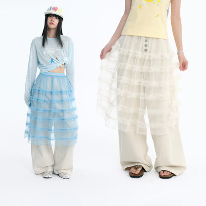 NewJNXS Lightweight Mesh Layering Skirt