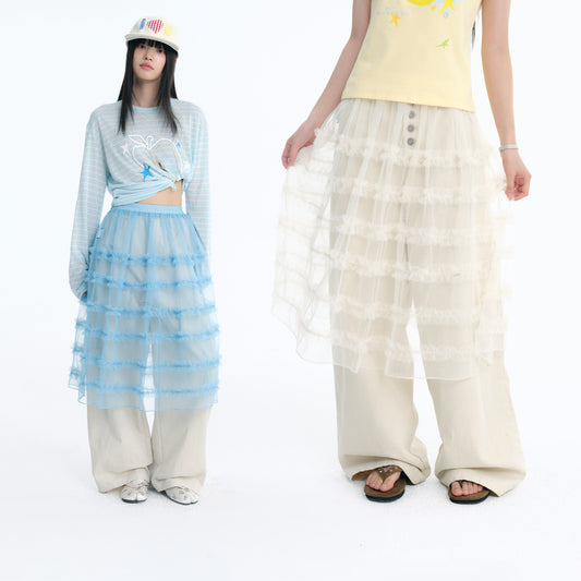 NewJNXS Lightweight Mesh Layering Skirt