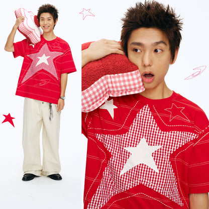 NewJNXS Star Patch Oversized T-Shirt