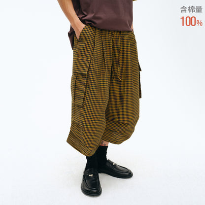 NewJNXS Oversized Pocket Plaid Pants