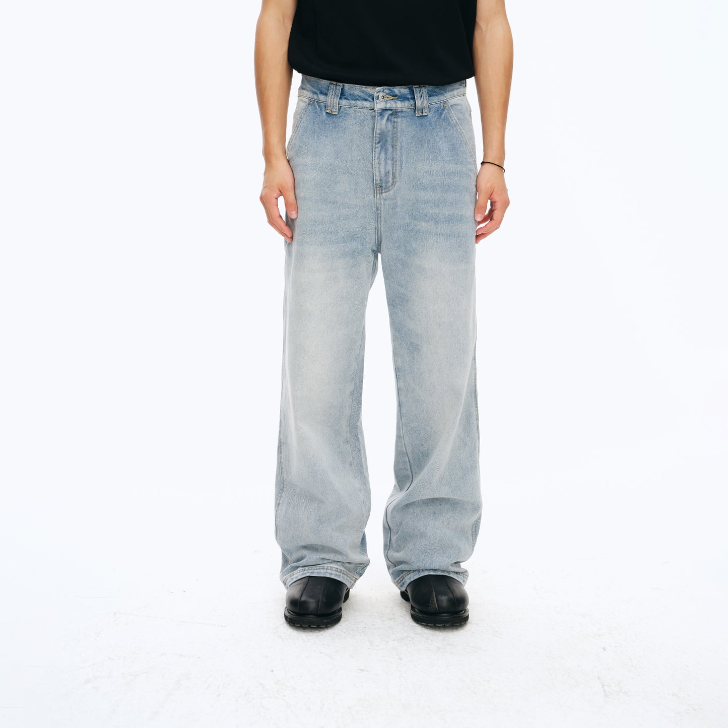 NewJNXS Vintage Washed Twill Denim Pants
