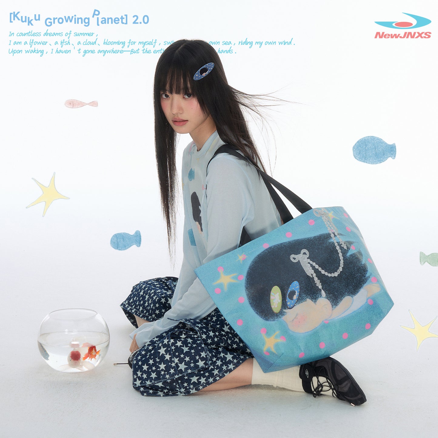 【NewJNXS × Kuku 2.0】Ocean Dream Double-Sided Print Tote Bag
