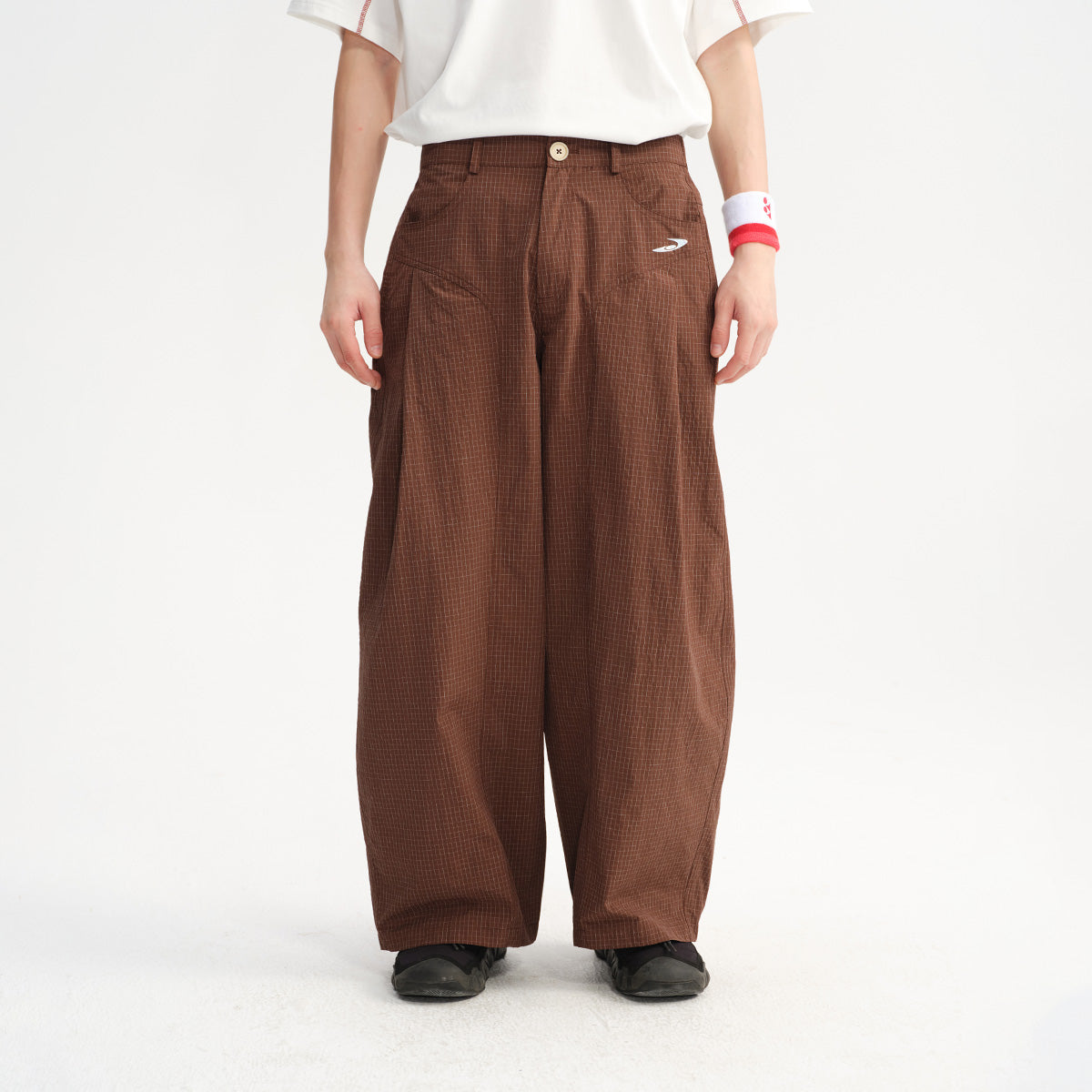 NewJNXS Water-Repellent Grid Curved Pants