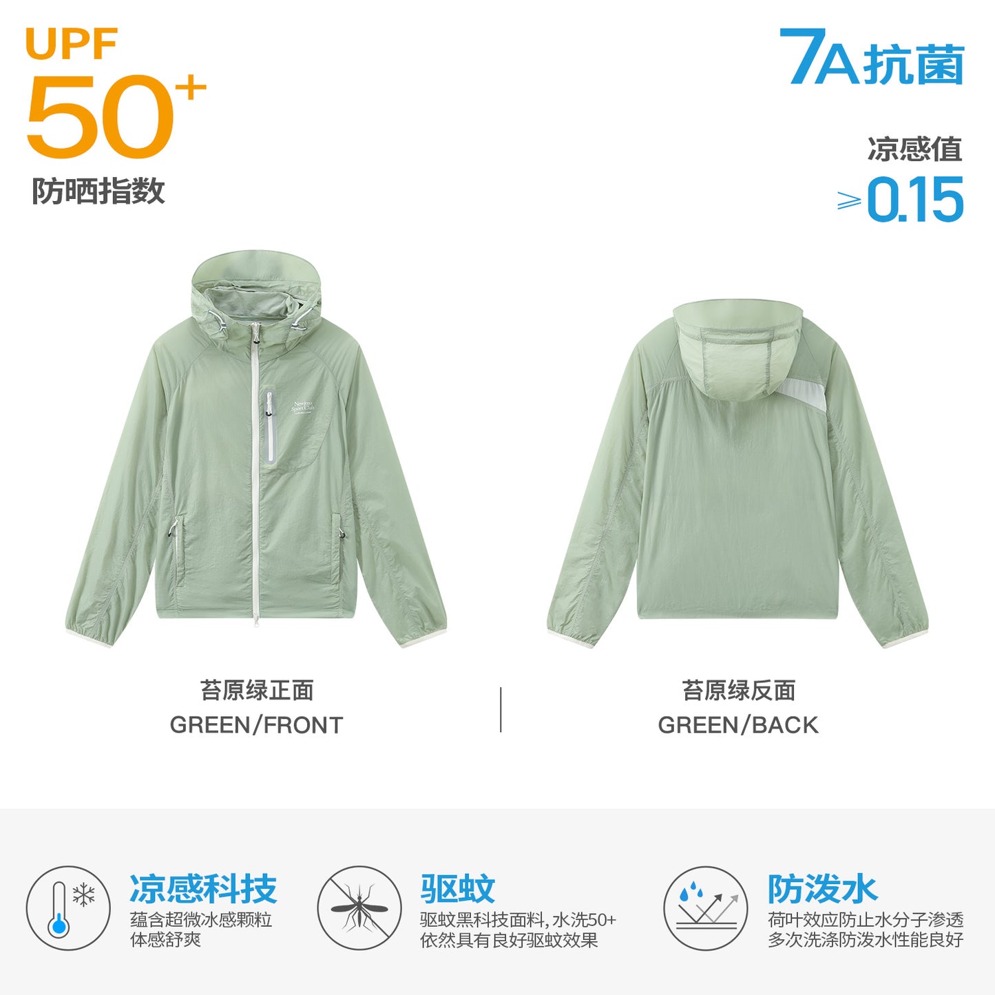 NewJNXS UPF 50+ Hooded Sun Jacket – Water-Repellent & Cooling